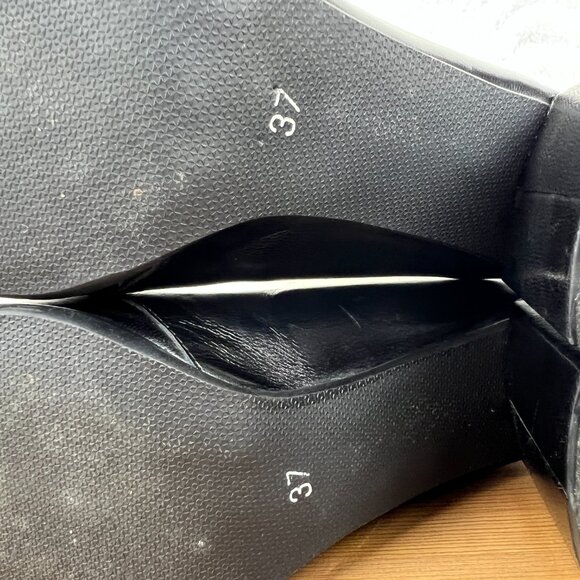 Louis Norman Pumps Leather Block Heel Square Toe Vintage 90s Sz 37 US 6.5 Italy - Picture 11 of 14